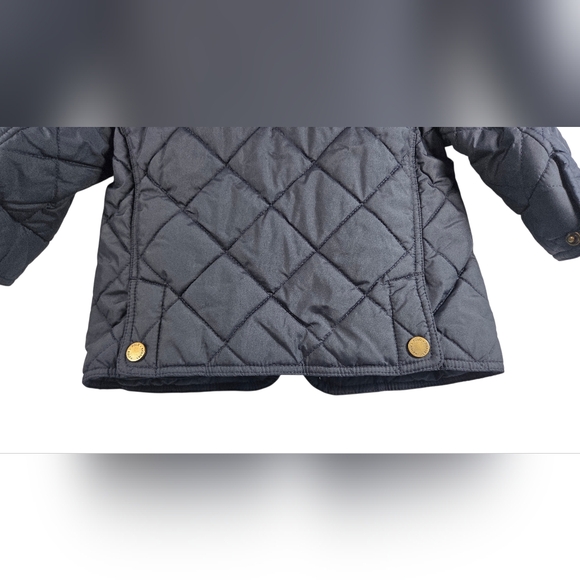 Toddler Polo Ralph Lauren Quilted Jacket 18M Navy Brown Corduroy Collar - Picture 5 of 9